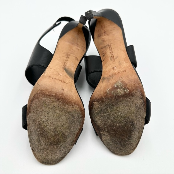 Manolo Blahnik Slingback Leather Peep Toe High Heels - Picture 11 of 14